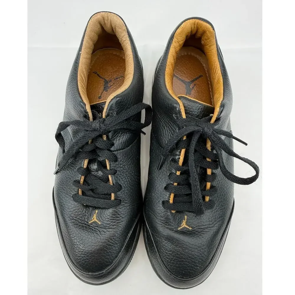 Jordan Vintage Black Leather Low Top Sneakers Men’s Size 8 Jumpman Lace Up Shoes